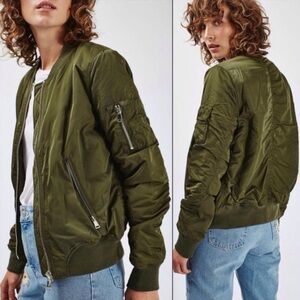Topshop Olive Green Bomber Jacket